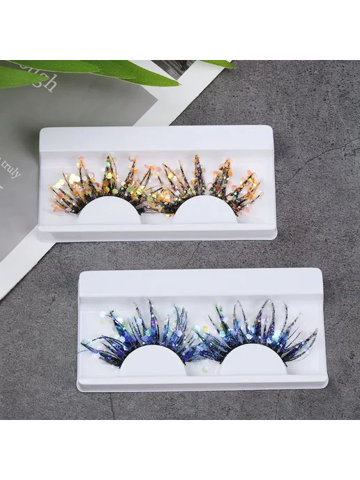 Нет бренда Цветные 3D ресницы накладные, Color 12, вариант, фото 5
