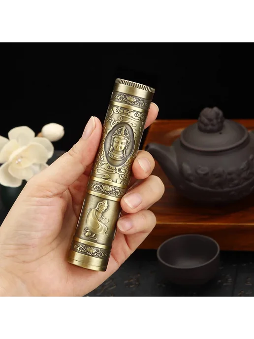 Нет бренда Металлический портсигар Будда Golden Buddha, Будда Golden Buddha, фото 6