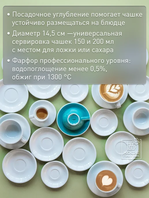 LOVERAMICS Блюдце под чашки 150 и 200 мл Egg, 14,5 см, фарфор, White, 200 мл, фото 2