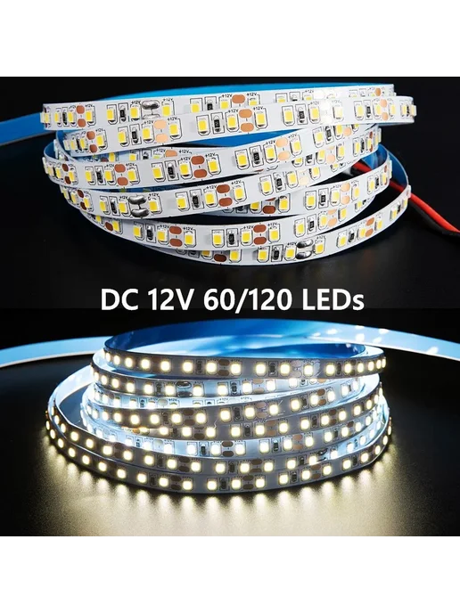 HICCIN Светодиодная лента 12В 2835 60 120 LED м 1 2 3 4 5 м, 5 м, фото 2
