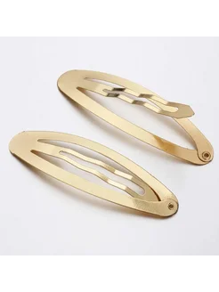 BEBUJEMAS Бежевые заколки для волос Kc gold Oval, 2 шт