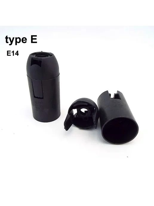 Нет бренда Патрон для светодиодной лампы E14 E27 Белый, A white e27, 5p, 5 шт, черный