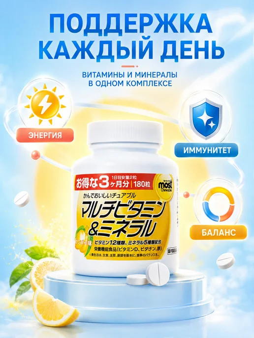 DHC Мультивитамины и минералы со вкусом манго 90 дней, вариант, фото 3