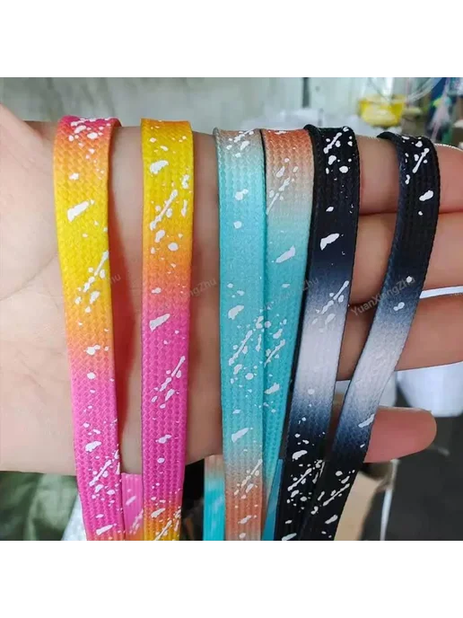 SMATLELF Шнурки для обуви, 120 см, Розовый, YG-6-Rainbow, розовый, фото 7