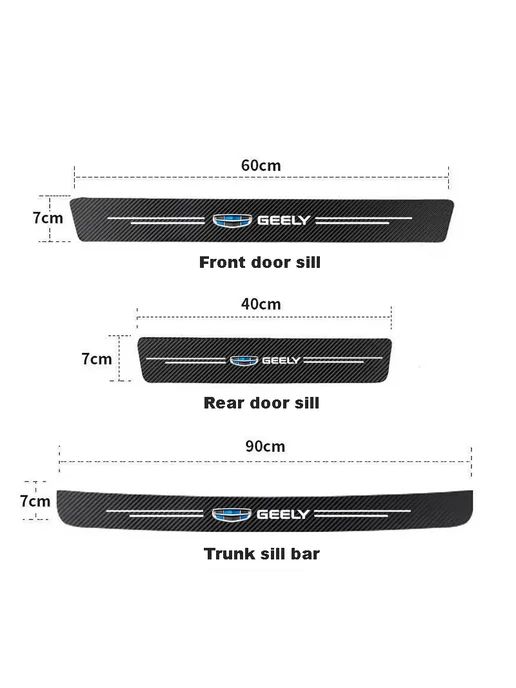 Нет бренда Наклейки на порог Coolray Emgrand 4Pcs For GEELY, 4 шт, фото 4
