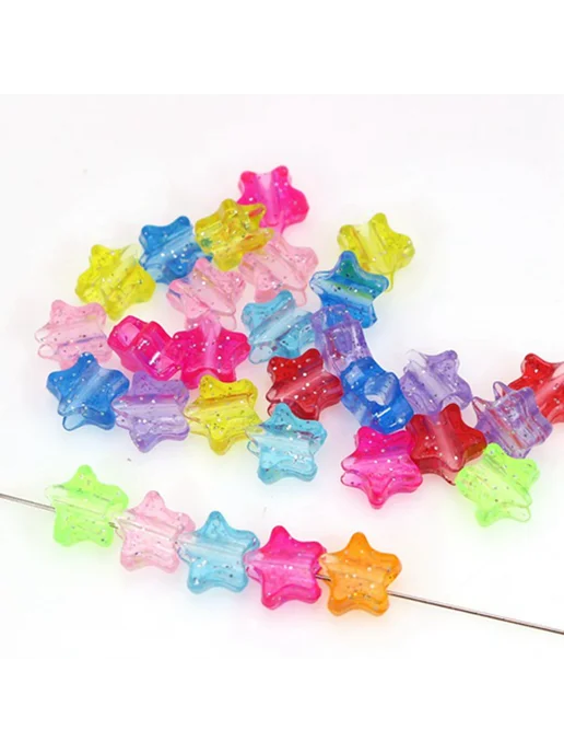Блестящие акриловые бусины Kandi 200 шт, 200 шт
