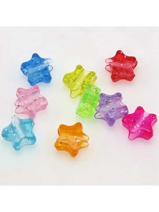 Блестящие акриловые бусины Kandi 200 шт, 200 шт, фото 2