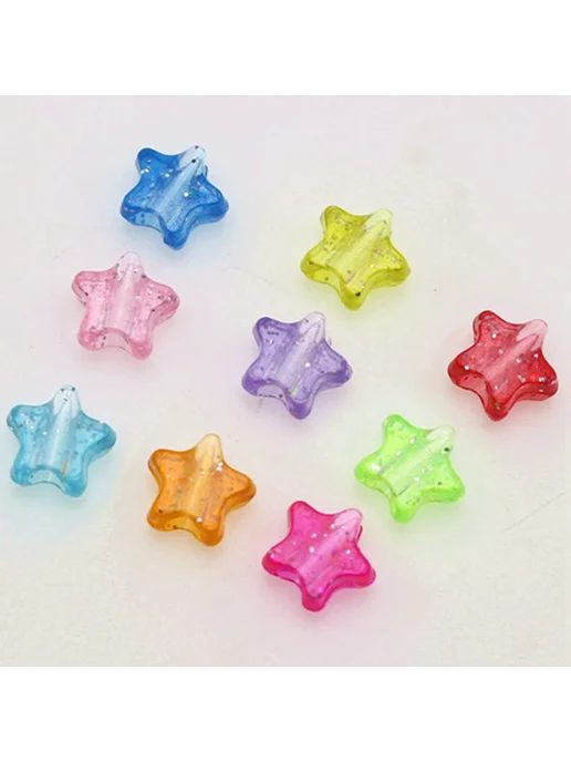 Блестящие акриловые бусины Kandi 200 шт, 200 шт, фото 3