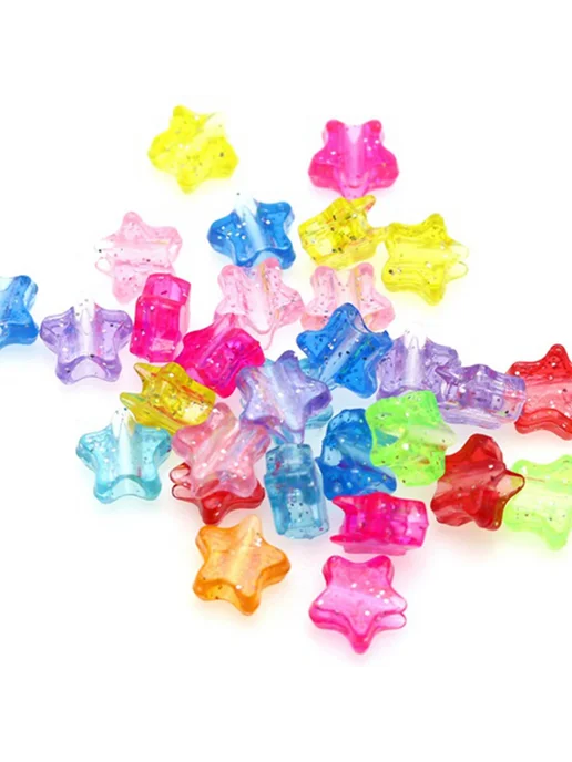 Блестящие акриловые бусины Kandi 200 шт, 200 шт, фото 4