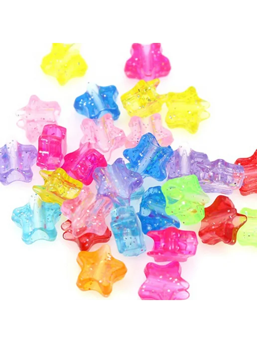 Блестящие акриловые бусины Kandi 200 шт, 200 шт, фото 5