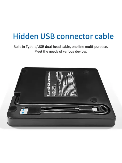 ammtoo Внешний DVD привод USB 3.0 Type-C, черный, черный, фото 3