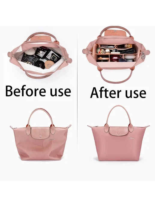 HHYUKIMI Фетровая сумка-вставка Longchamp A style, розовый, фото 5