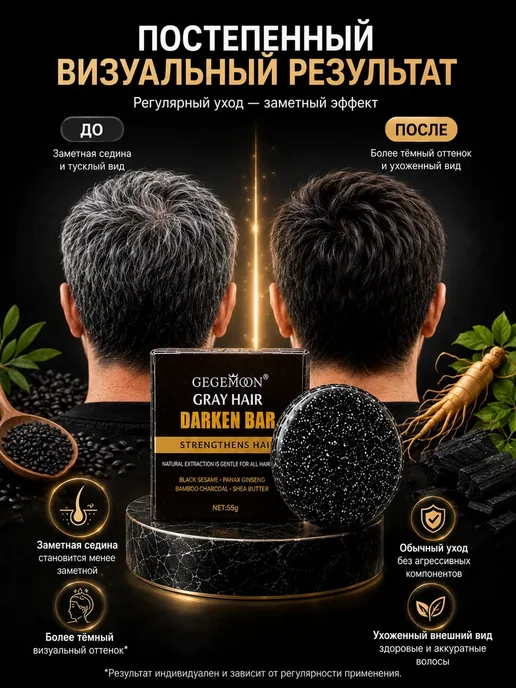 АЛВОРА Мыло шампунь для волос и бороды от седины, вариант, фото 2
