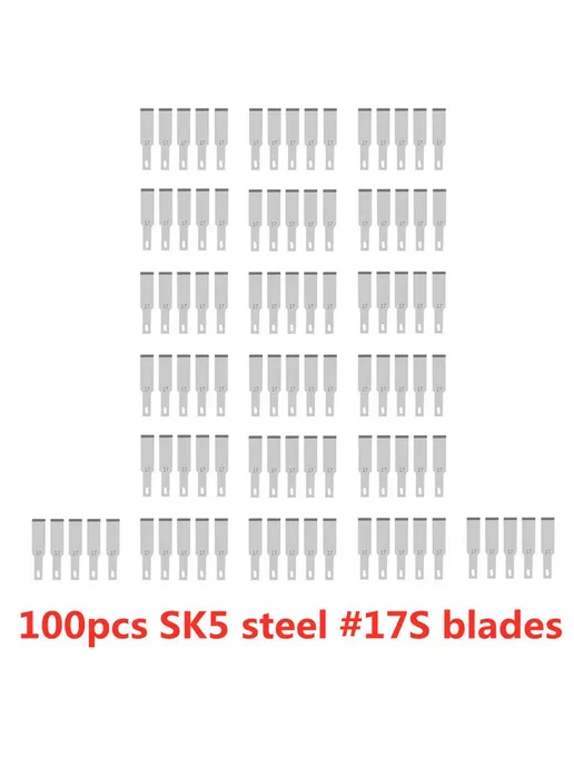 IROVNE 100шт SK5 стальные лезвия #17S, 100 шт