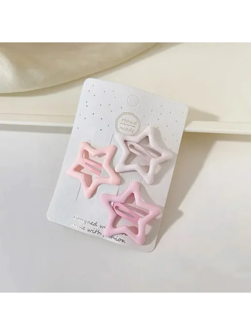KYDZSW Заколки для волос звездочки, 3 шт, розовый, Pink Star, 3 шт