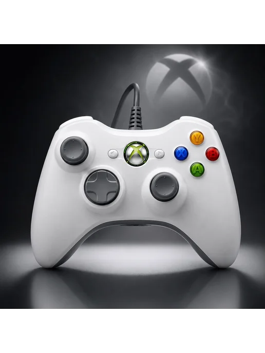 Геймпад проводной Microsoft Xbox 360, белый, фото 2