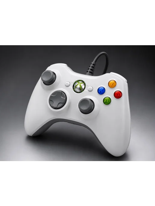Геймпад проводной Microsoft Xbox 360, белый, фото 3