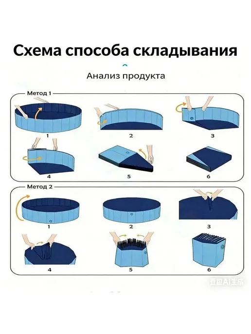 Складной бассейн для животных, ванна для купания собак, ПВХ, вариант, фото 7