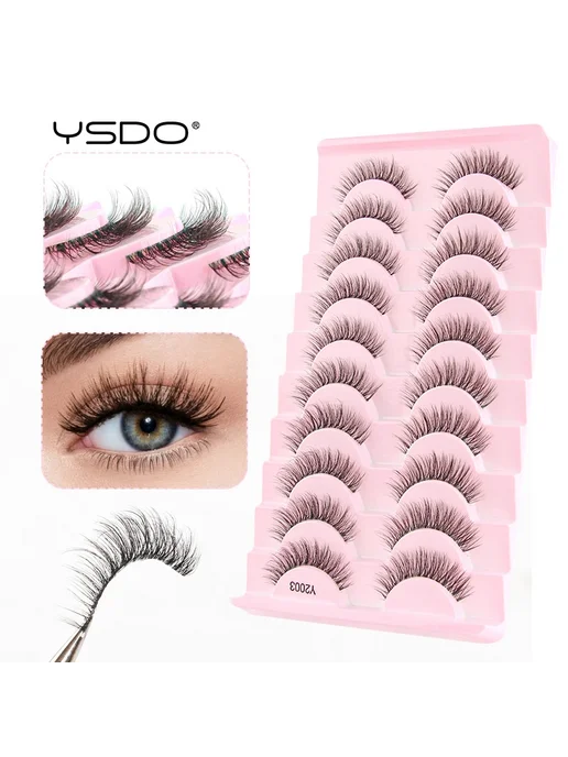 YSDO 3D норковые накладные ресницы 10 pairs- Y1002, коричневый, фото 2