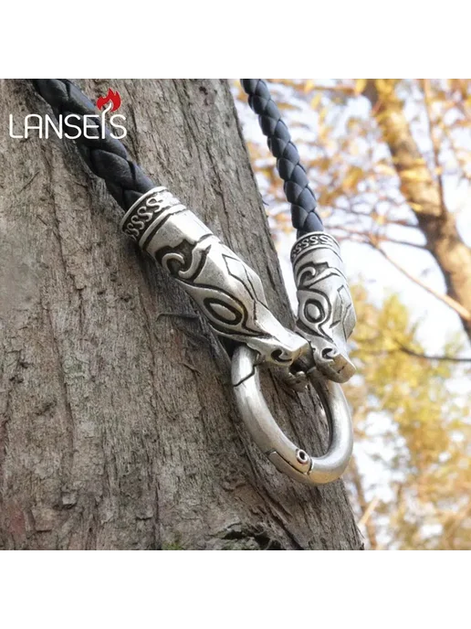 LANSEIS Ожерелье из кожи raven bronze 40 см, черный, фото 2