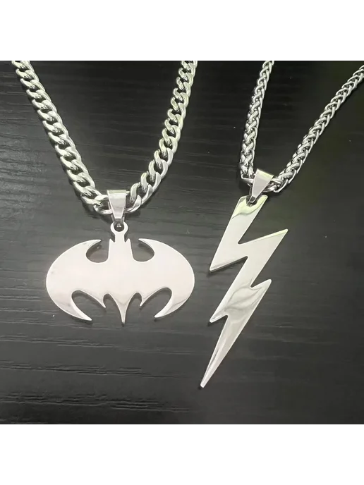 HNSP Мужская цепочка Batman из нержавеющей стали, 60CM, серый, фото 2