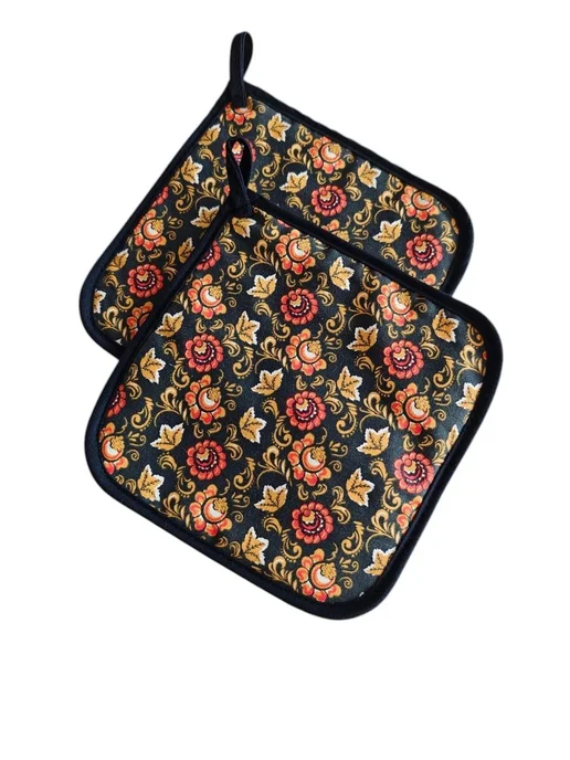 lorena-textile Прихватки кухонные Кудрины, черный, фото 2