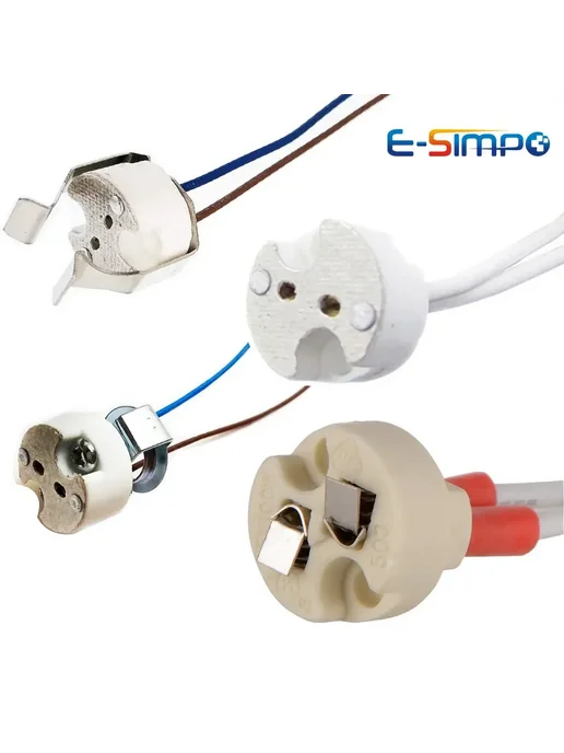 E-SIMPO 6 шт. двухконтактное основание, G4, G6.35, GY6.35, GX5.3 MR1, 6 шт, фото 2