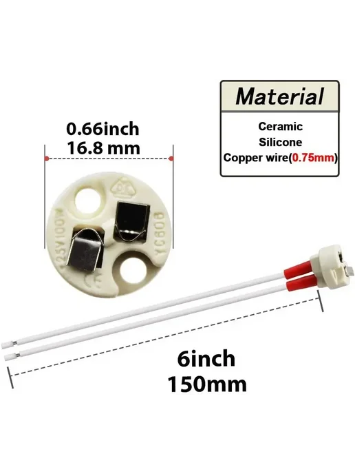 E-SIMPO 6 шт. двухконтактное основание, G4, G6.35, GY6.35, GX5.3 MR1, 6 шт, фото 6