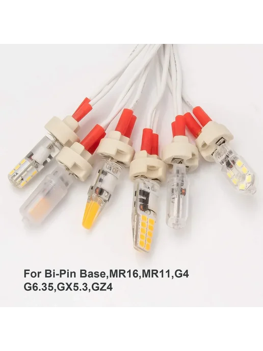 E-SIMPO 6 шт. двухконтактное основание, G4, G6.35, GY6.35, GX5.3 MR1, 6 шт, фото 7