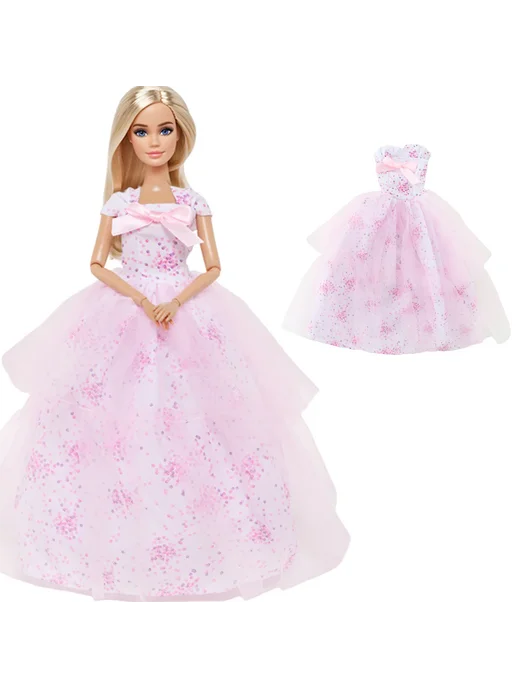 luckdoll Платье для куклы Barbie розовое, L546, розовый, фото 6