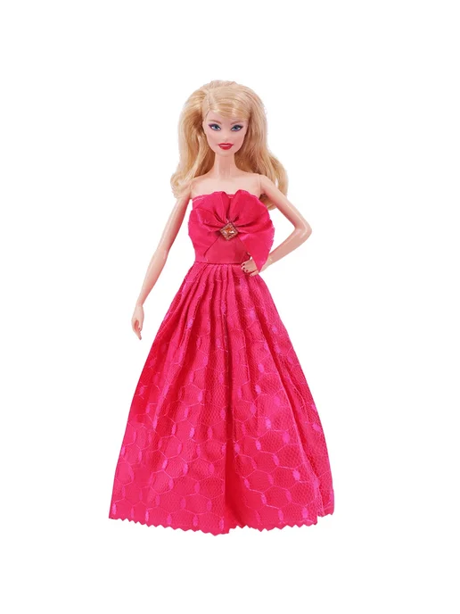 luckdoll Платье для куклы Barbie розовое, xm1106, розовый