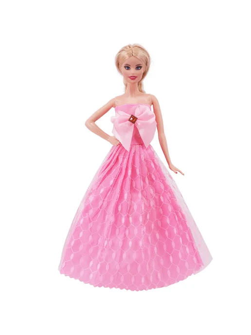 luckdoll Платье для куклы Barbie розовое, xm1107, розовый
