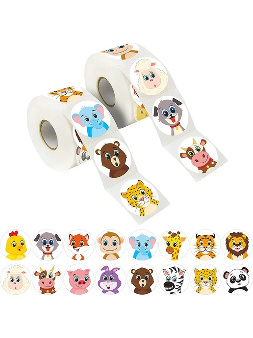 Нет бренда Набор наклеек с мультяшными животными QY1258-300pcs, 1,2583e+06 шт, фото 2