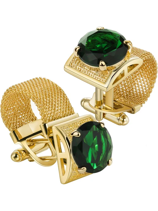 HAWSON Запонки мужские, горный хрусталь, May-emerald, вариант