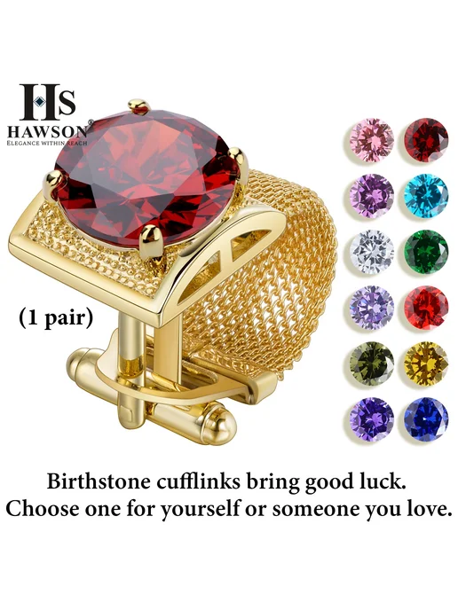HAWSON Запонки из горного хрусталя January-garnet, синий, фото 3
