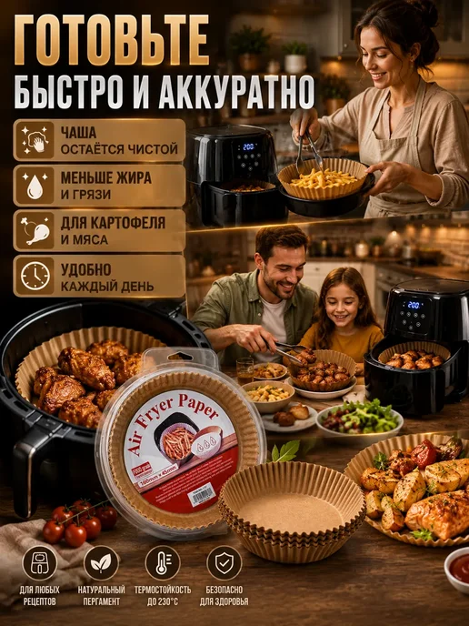 гука Бумажные формы для аэрогриля и выпечки 50шт, 50 шт, фото 3