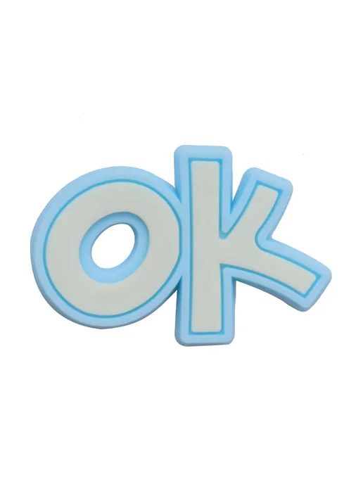 Нет бренда Подвеска "OK" синяя, ПВХ, для обуви и браслетов, синий