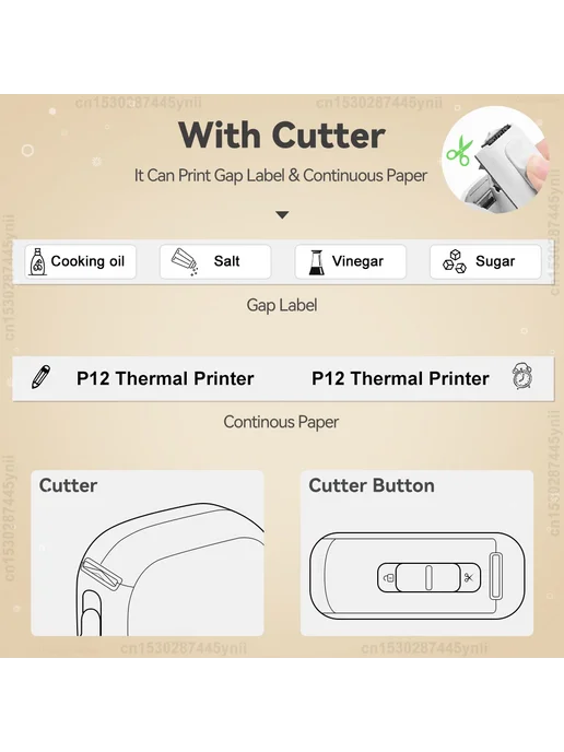 Labelwell P12 Термопринтер этикеток 4Roll Printer Set 1, белый, фото 6