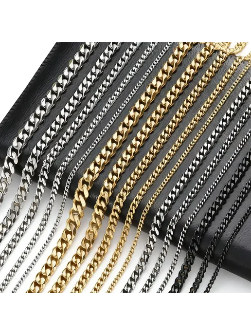 Mprainbow Кубинская цепочка из нержавеющей стали 3mm Silver Cuban, 50c, серебристый, фото 3