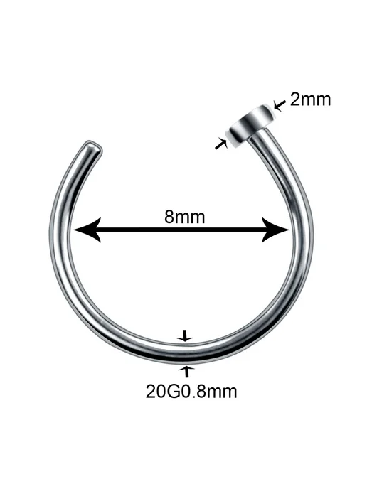 SWANJO Кольцо для пирсинга 16G 1.2mm, 10mm, Style 31, 16 г, фото 4