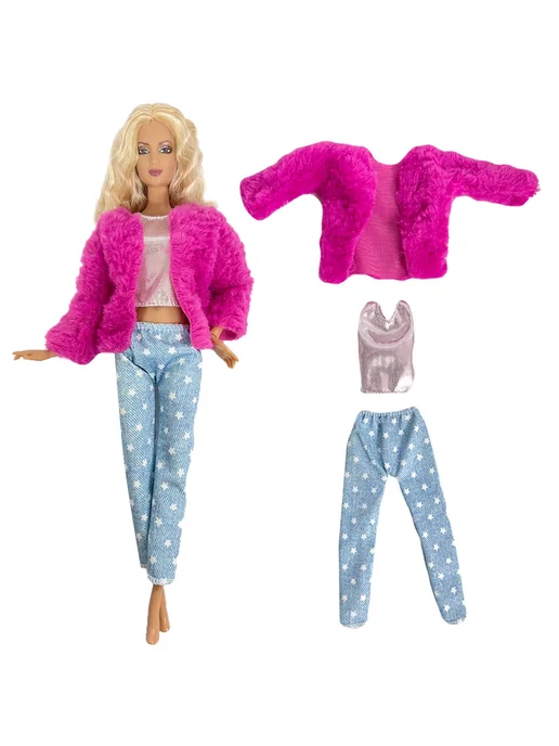 NK Fantastic Fairyland Комплект одежды для куклы розовый жакет и пижама, розовый