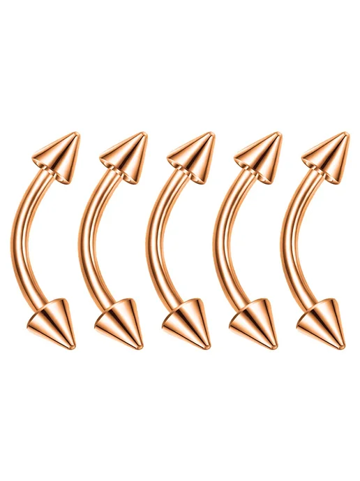 Нет бренда Набор колец для пирсинга, розовая золото, 5шт, 1.2X8mm, 5 шт