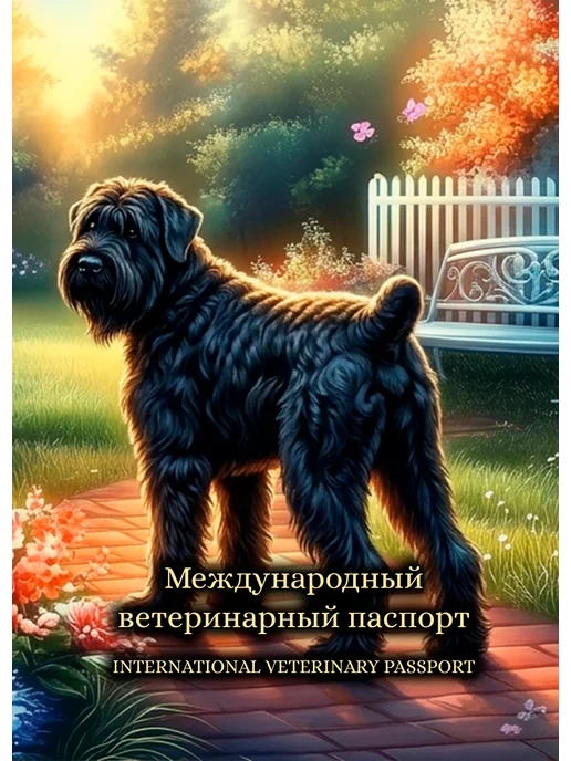Ветеринарный паспорт с аудио-записью черный терьер, черный