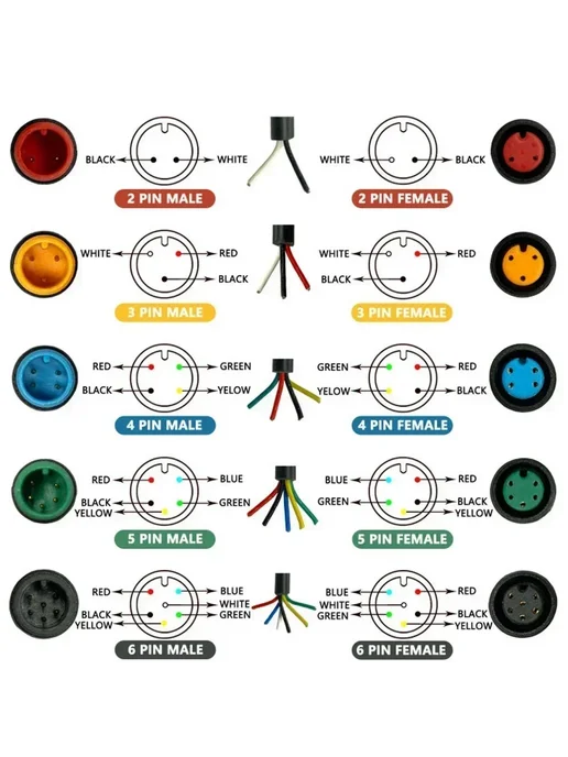 Нет бренда Разъем тормозной 2 Pin Male, красный, 200 мм, 22AWG, черный, фото 4