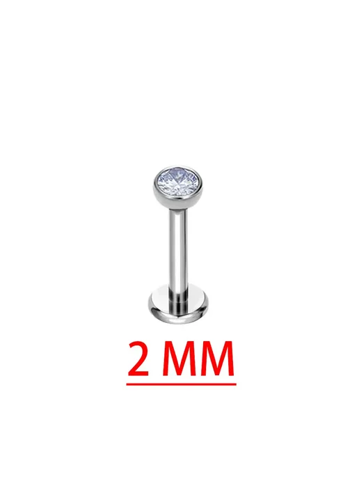 Титановое кольцо для пирсинга губ G23, цирконий 0.8x12mm, Fo, титан