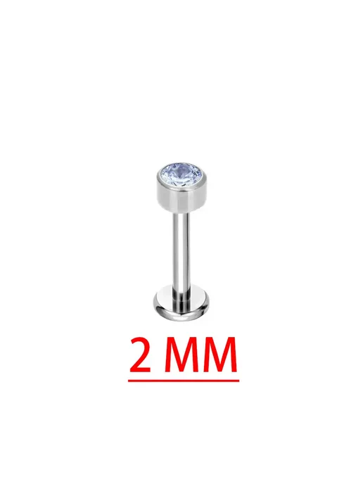 Титановые кольца для пирсинга губ G23 Cylinder 2mm 1.0x8mm, титан