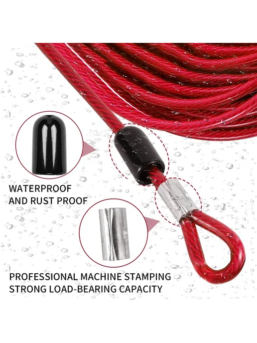 Нет бренда Черный трос с кольцами, 500 мм, 1 шт, 2 мм, 400 мм, белый, фото 4