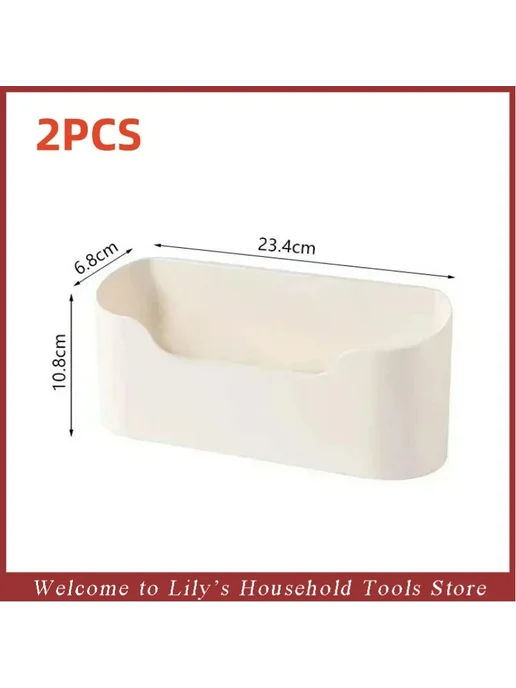Нет бренда Пластиковая полка для ванной 2pcs, 2 шт