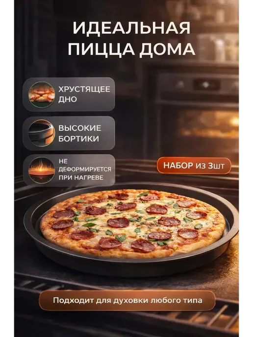 OneLife2 Противень для пиццы набор форм пицц 3 шт, 3 шт
