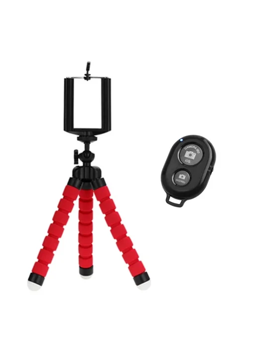 VeFly Штатив монопод для телефона Bluetooth Red Tripod Remote, красный